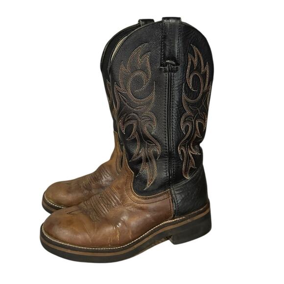 Durango Vintage Women’s Brown Black Embroidered Boots Western Size 6.5 M Used - Picture 1 of 8